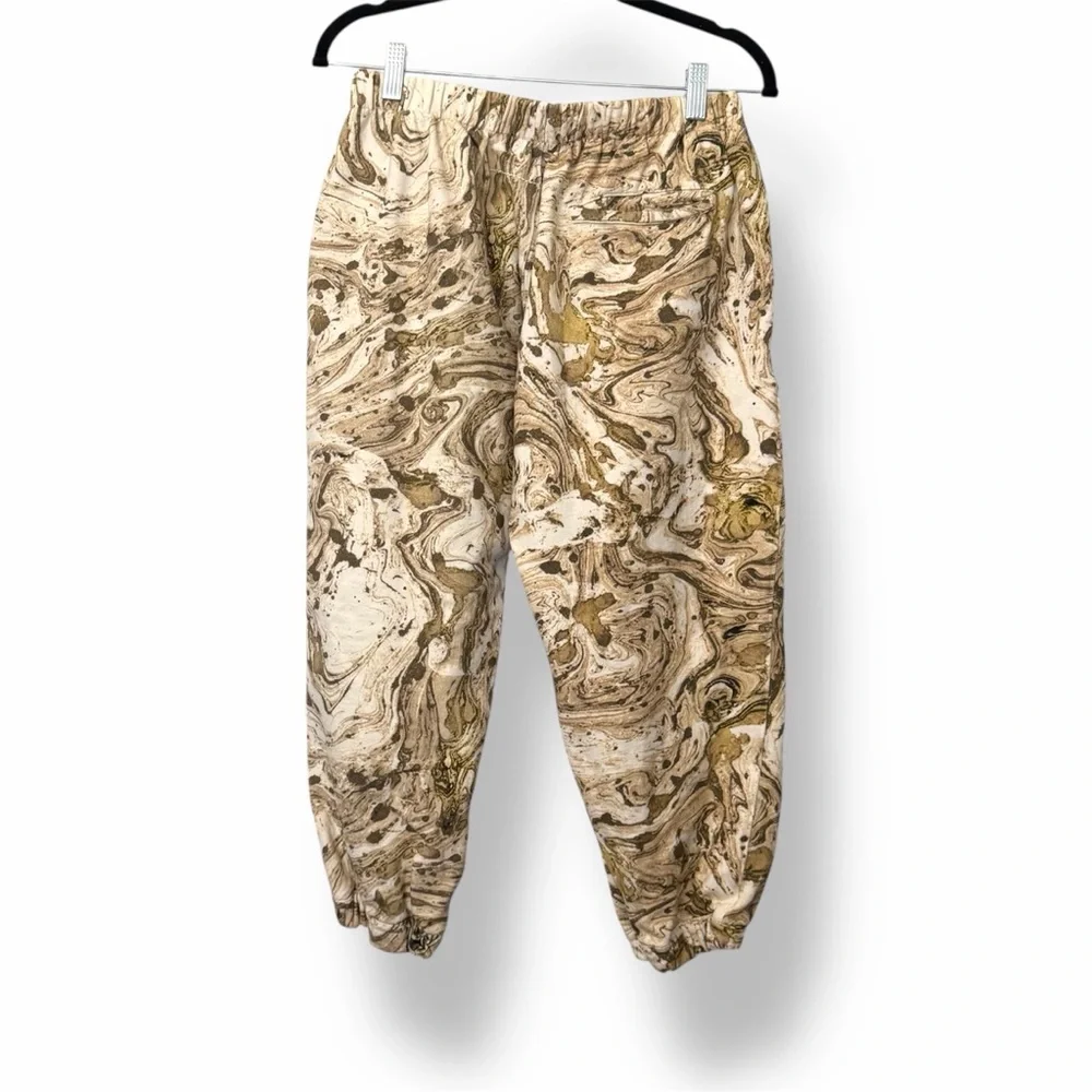 Bassike Marble Print Sweatpants Beige M - Picture 3 of 6